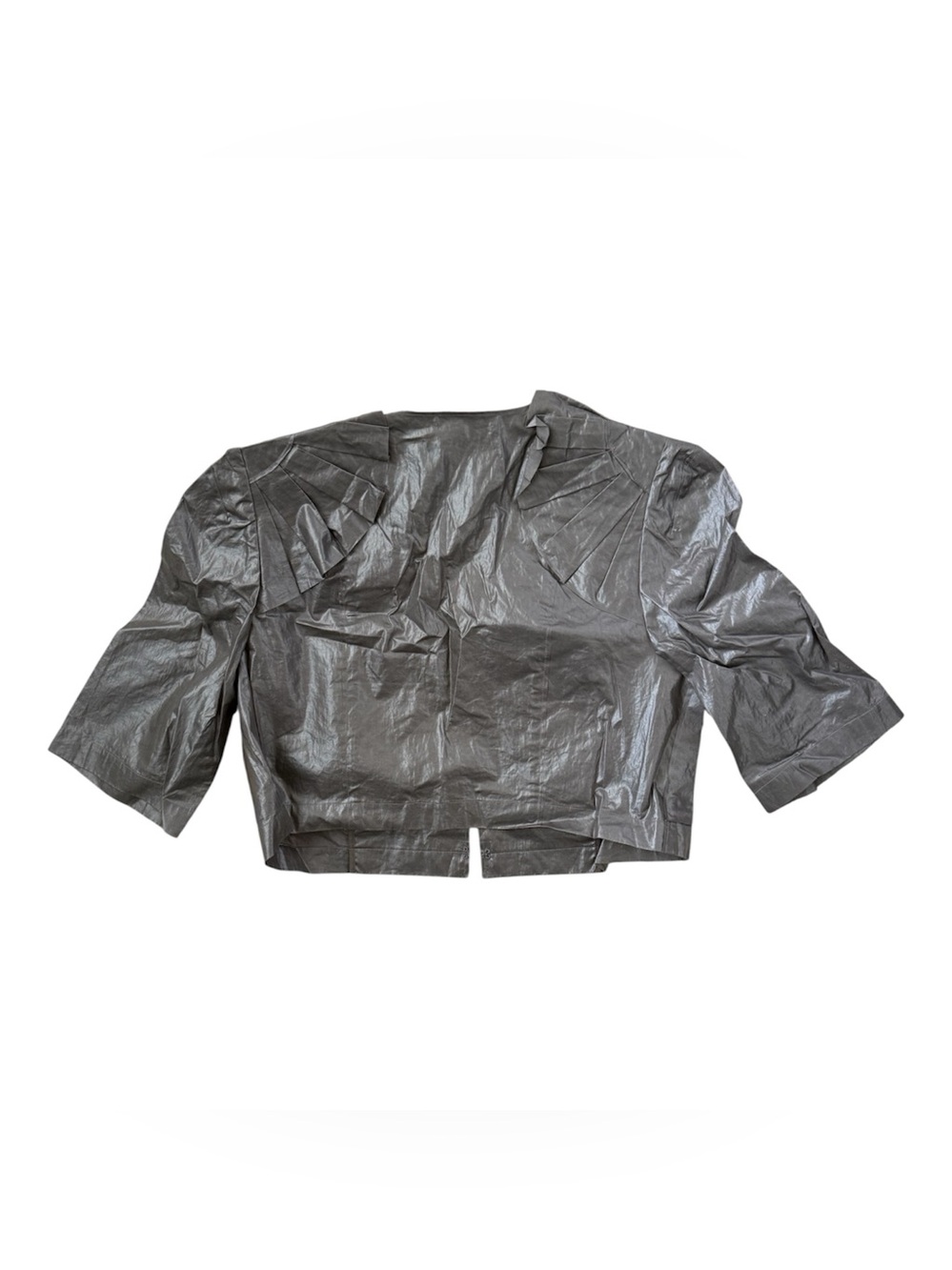 Ports 1961 Cropped Bamboo Runway Bolero Ruffle Front Jacket - Picture 6 of 11